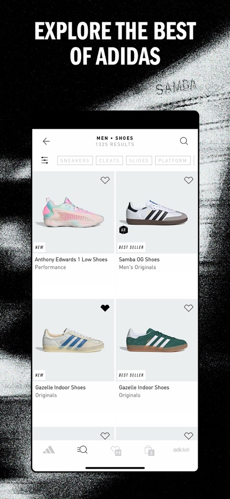 adidas: Shop Shoes & Clothing - This tool offers a robust product discovery experience, showcasing an extensive footwear catalog and providing efficient filtering options for categories like sneakers and cleats.