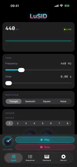 LuSID Synthesizer screenshot 1