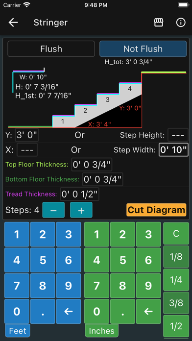 Feet and Inches Calculator Screenshot