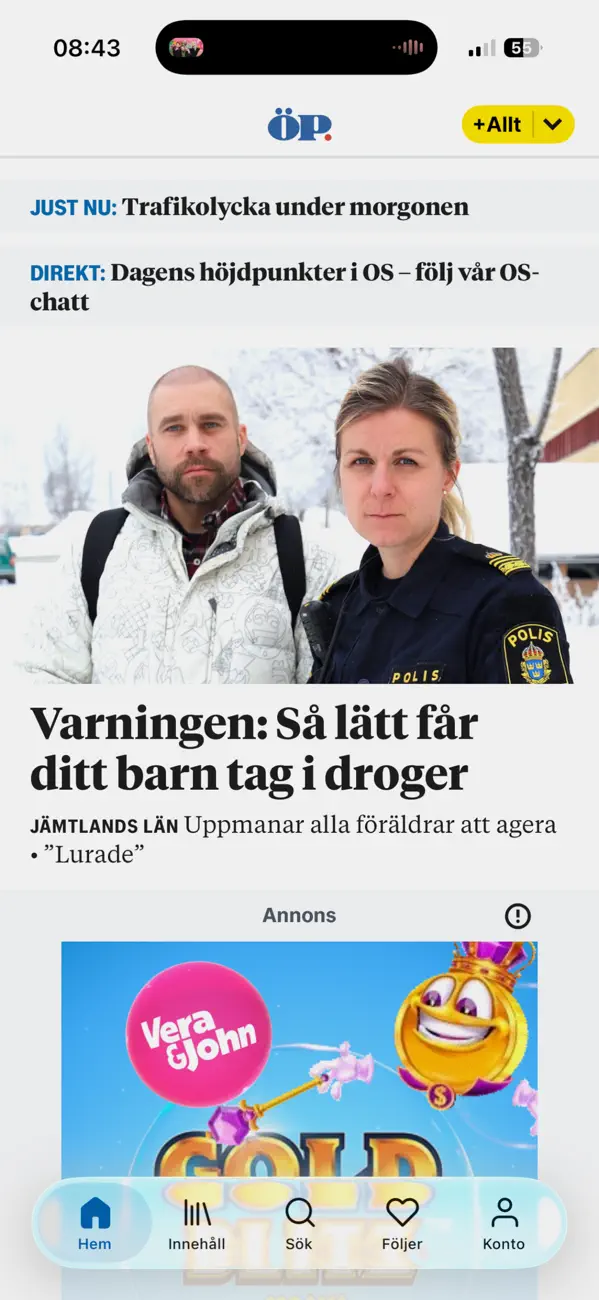Screenshot #1 pour ÖP Nyhetsapp