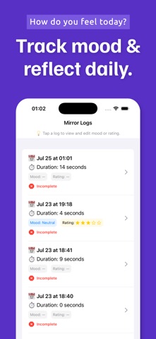 Mirror Me - Calm Anxiety iPhone screenshot
