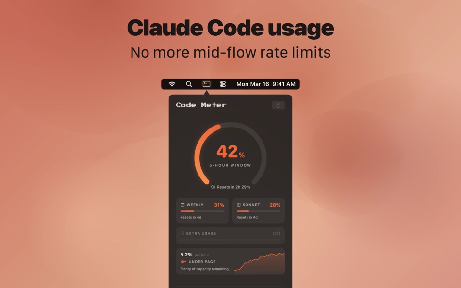 #1. Code Meter: Claude Codex Usage (macOS) Ved: StreetCoding Ltd