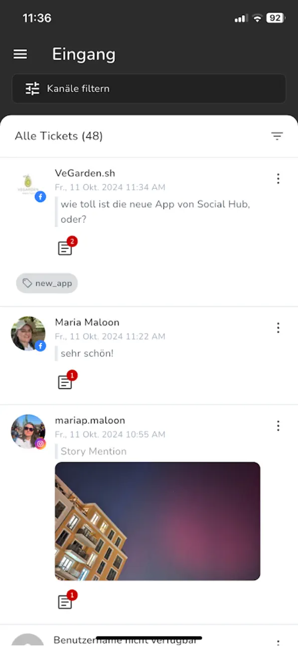 Screenshot #1 pour SocialHub Inbox