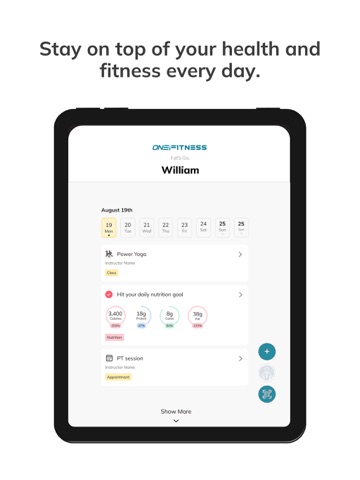 One F1tness iPad screenshot