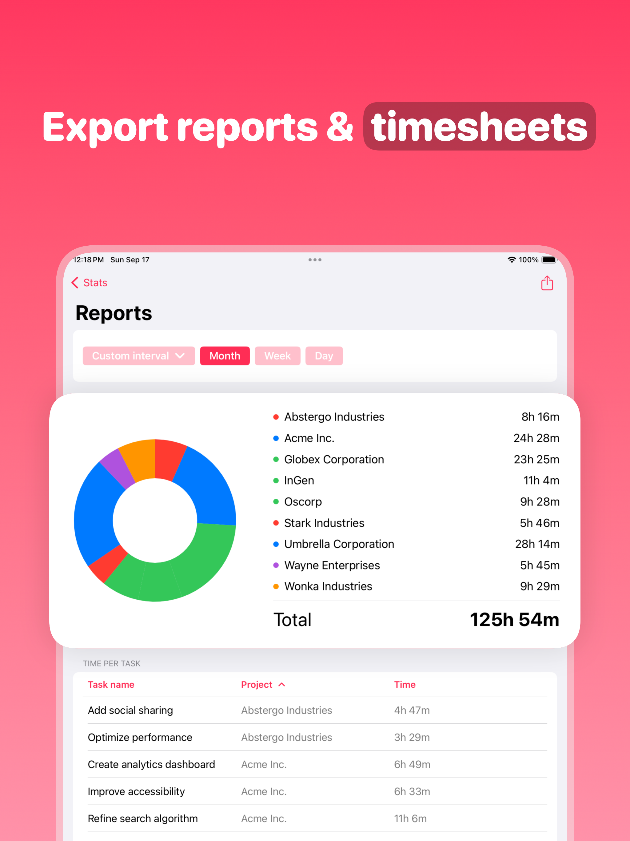 Timesheet tasks: Time Deposit
