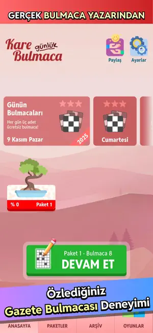 Kare Bulmaca - Günlük screenshot 1
