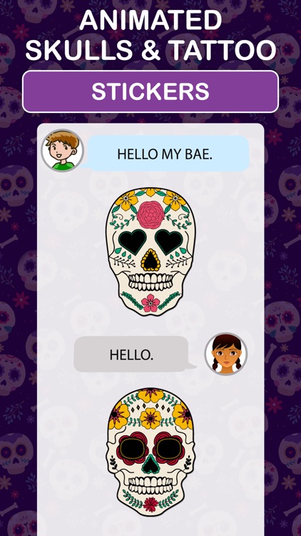 Animated Skulls&Tattoo Sticker screenshot-3