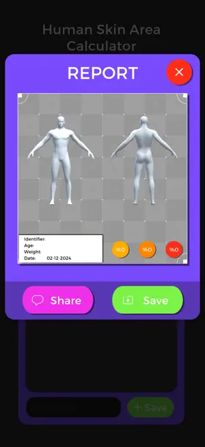 SkinAreaCalc screenshot 2