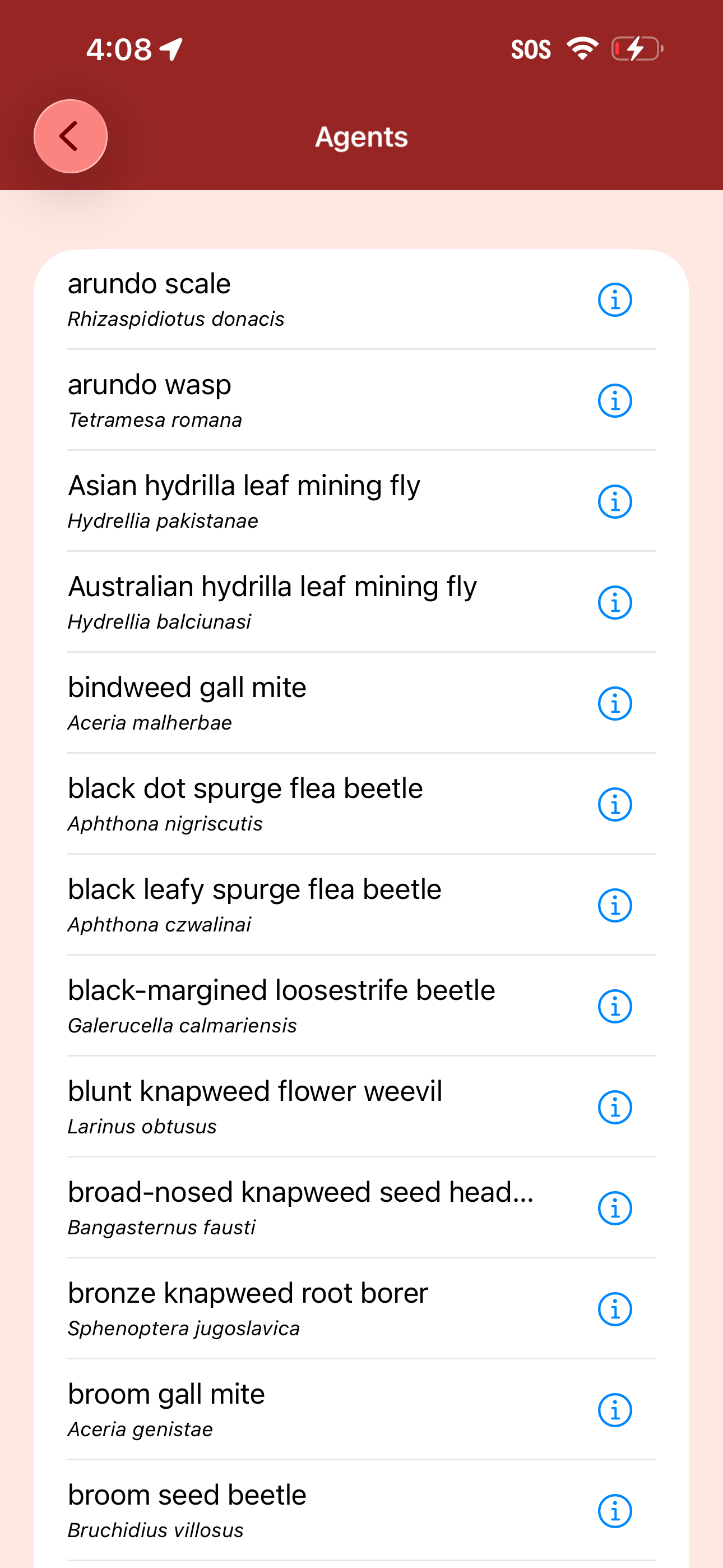 EDDMapS Biocontrol