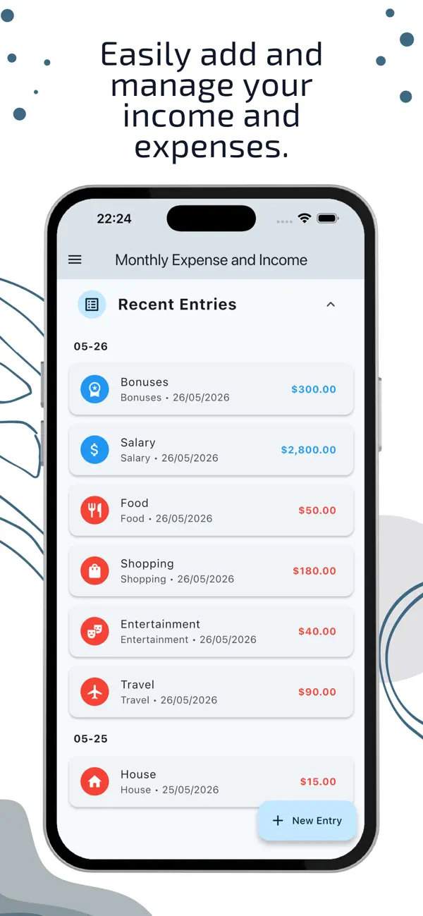 Screenshot #2 pour Monthly Expense Income Control