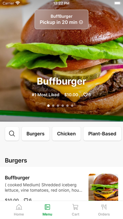BuffBurger iPhone screenshot 2 - Food & Drink app