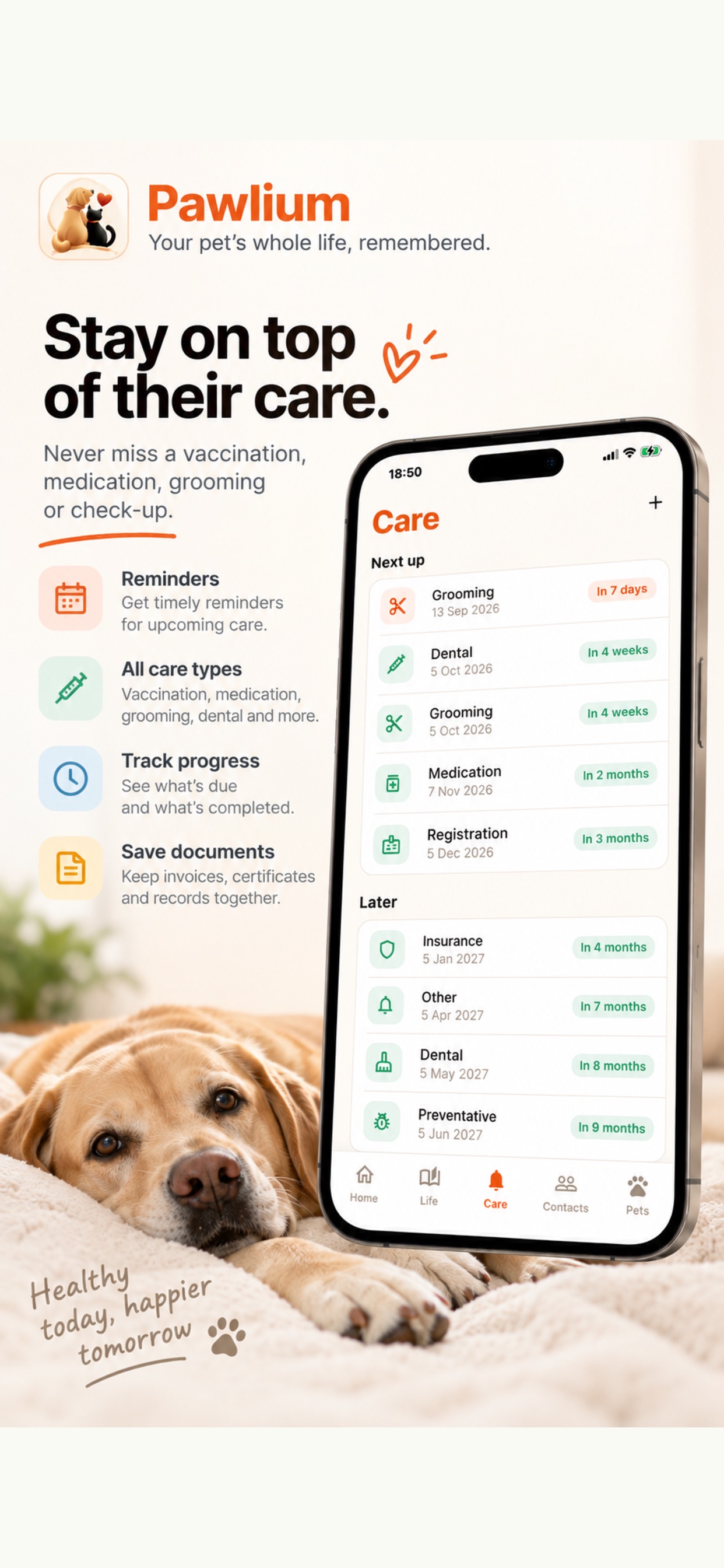 Screenshot 2 of Pawlium: Pet Care Tracker