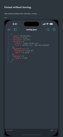 DraftCode: Code & Text Editor iPhone screenshot 5