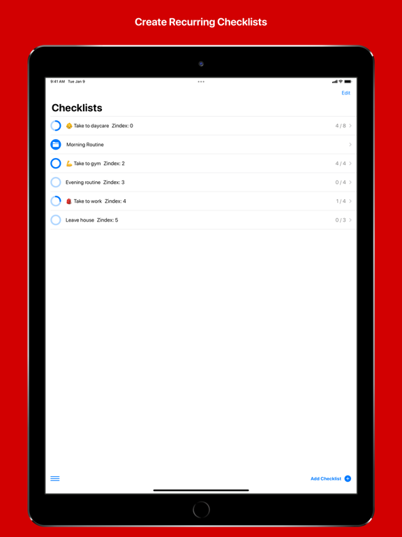 Daily Checklist: CheckYourList iPad screenshot 4 - Productivity app