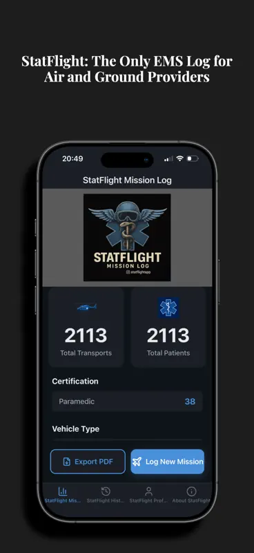 StatFlight Mission Log screenshot 1 of 10