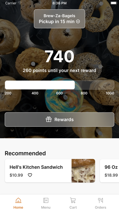 Brew-Za-Bagels iPhone screenshot 1 - Food & Drink app