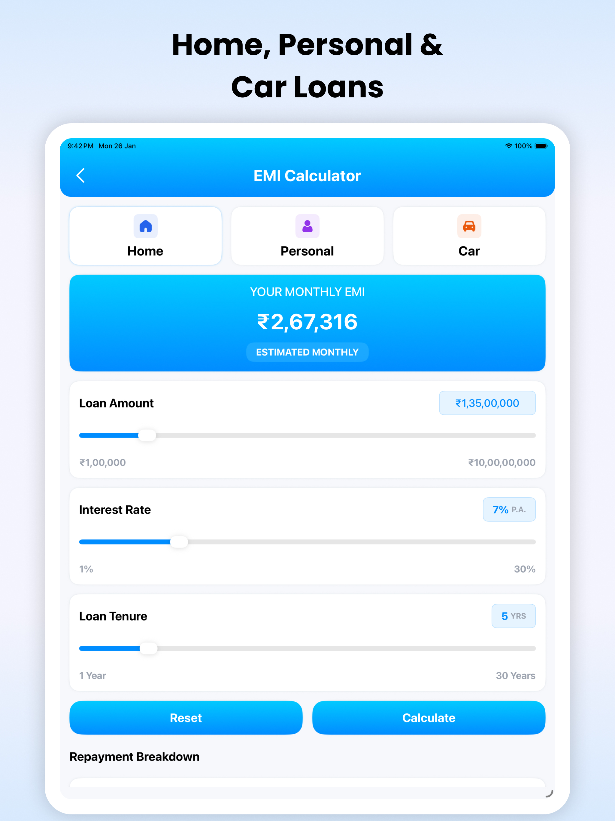 EMI Calculator : All Loan Calc screenshot 12