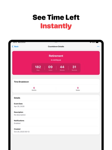 Countdown Widget • Timer iPad screenshot