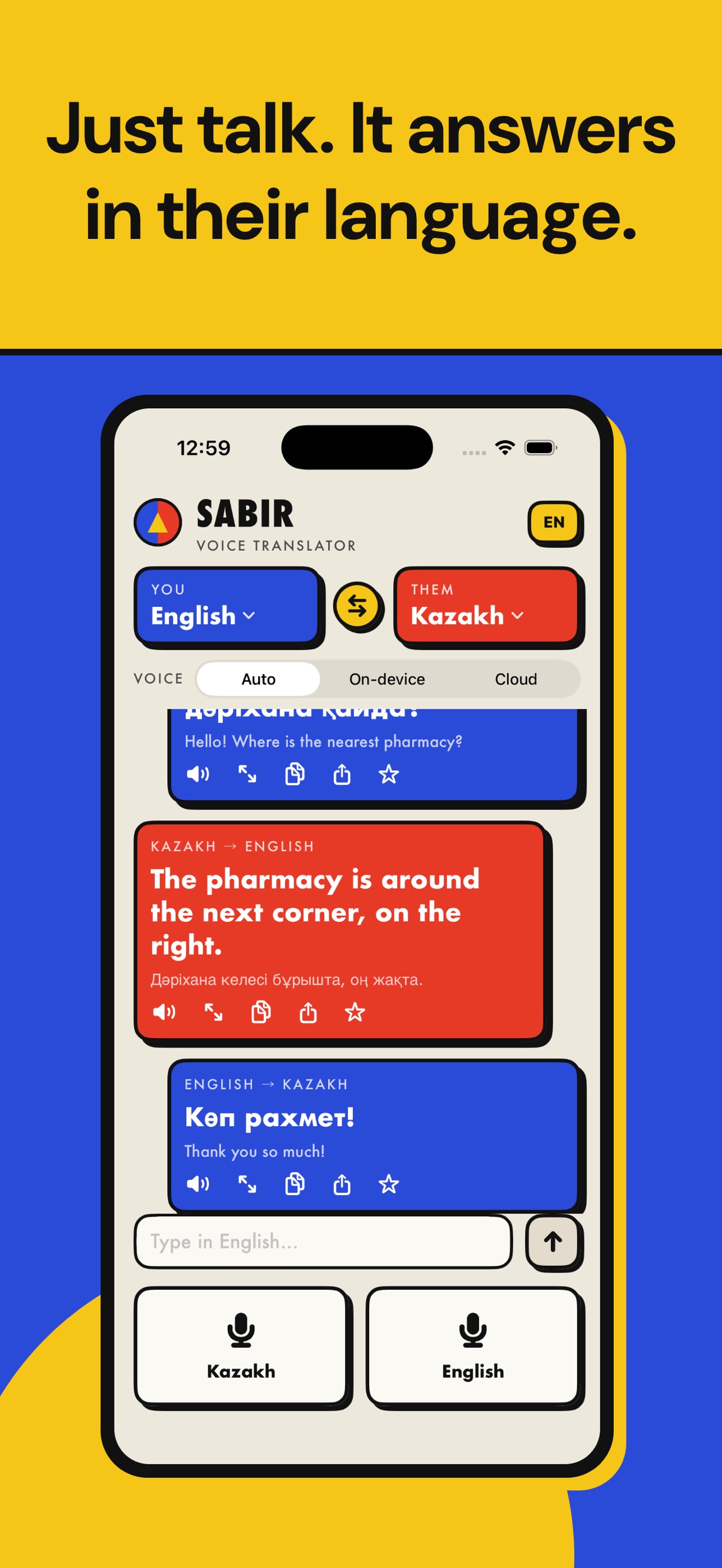 Screenshot 1 of Live Voice Translator - Sabir