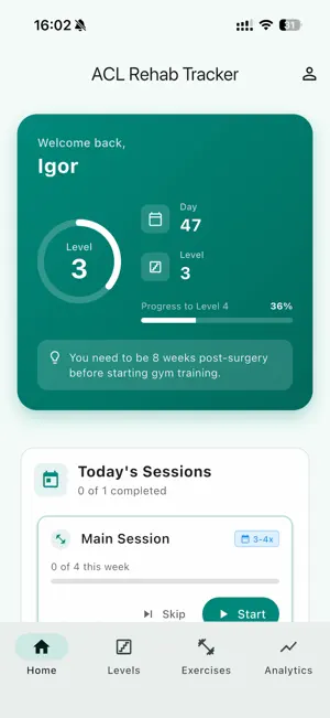 ACL Recovery Tracker screenshot 1