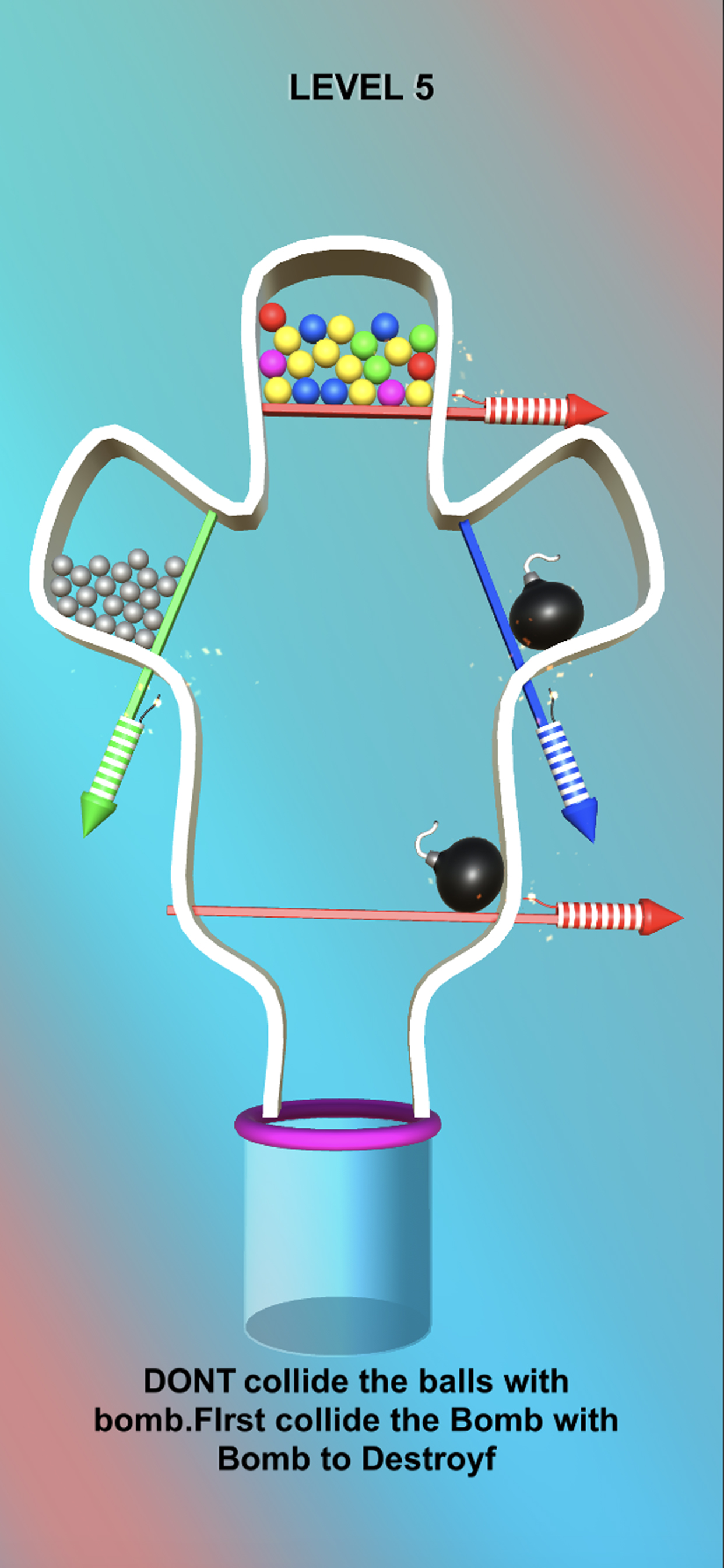Puzzle Ball Rocket Pull screenshot 5