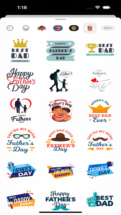Screenshot #1 pour Father's Day Strickers Pack
