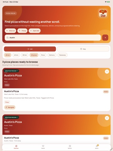 Pizza Shop Near Me iPad screenshot