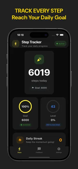 Pedometer: Leveling Steps screenshot 1