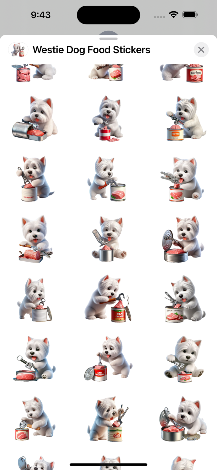 Westie Dog Food Stickers