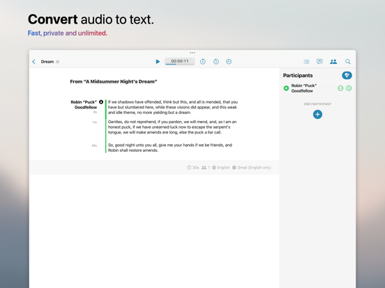 Transcriptionist iPad screenshot 1 - Productivity app