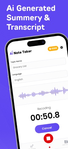 Record Meeting : AI Note Taker iPhone screenshot