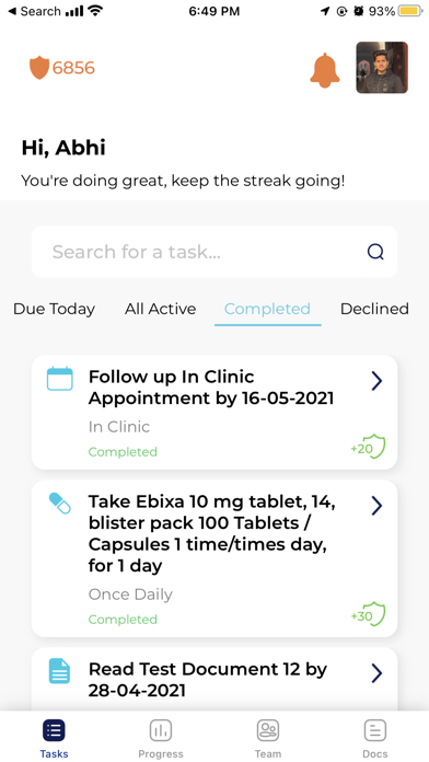 NomadicCare Patient Screenshot