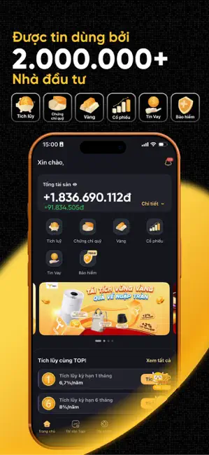 TOPI Đầu tư, quản lý tài chính iPhone screenshot 1