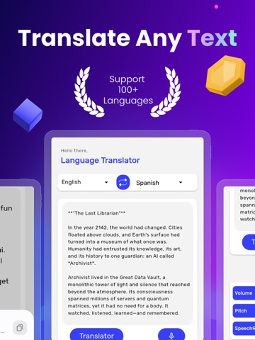 Text to Speech - AI Voices TTS iPad screenshot
