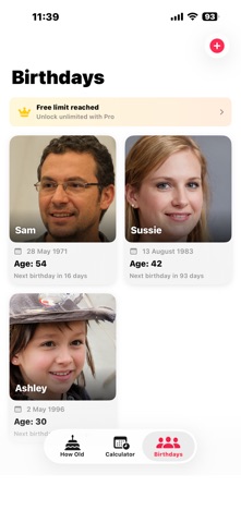 How Old am I - Birthdays & Age iPhone screenshot