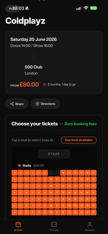 Tickts screenshot