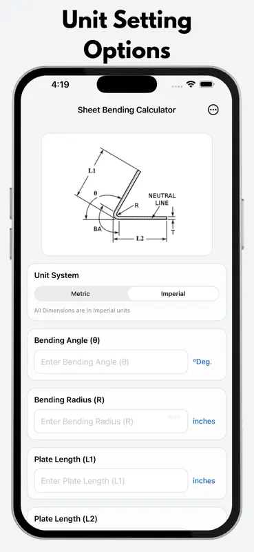 Sheet Bending Calculator Pro screenshot 2 of 5