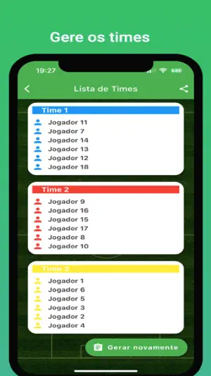 Sorteio de Times - Futebol screenshot 3