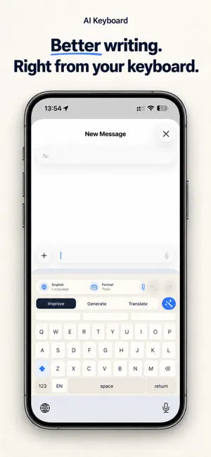 AI Keyboard: Rewrite & Grammar screenshot 1