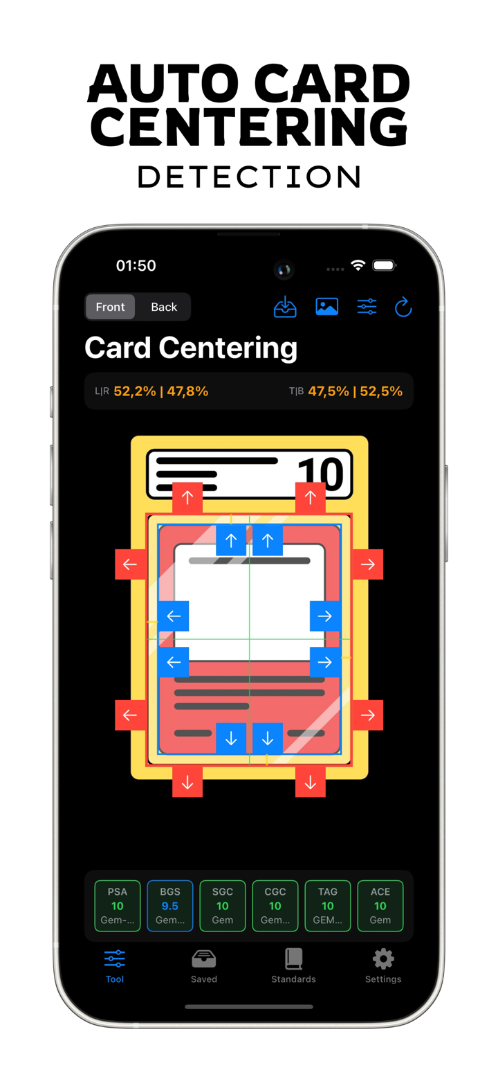 Card Centering Calculator App screenshot 1