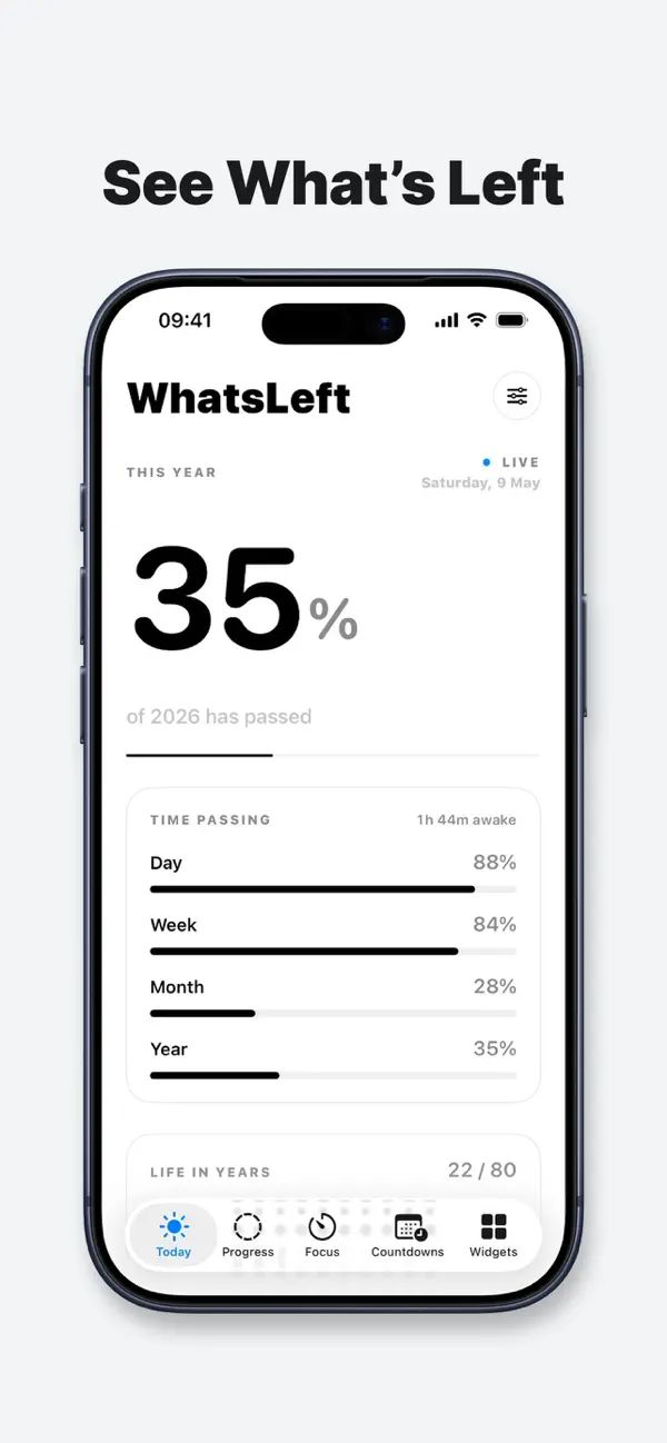Screenshot #2 pour Focus Timer: WhatsLeft