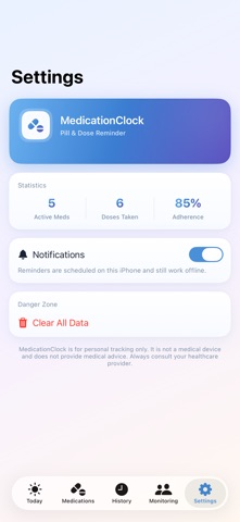 MedicationClock Pill Reminder Screenshot 5 of 5