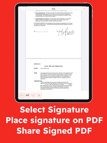 Sign PDF File, eSignature doc iPad screenshot