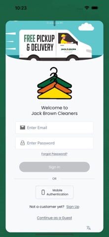 Jack Brown Cleaners app screenshot