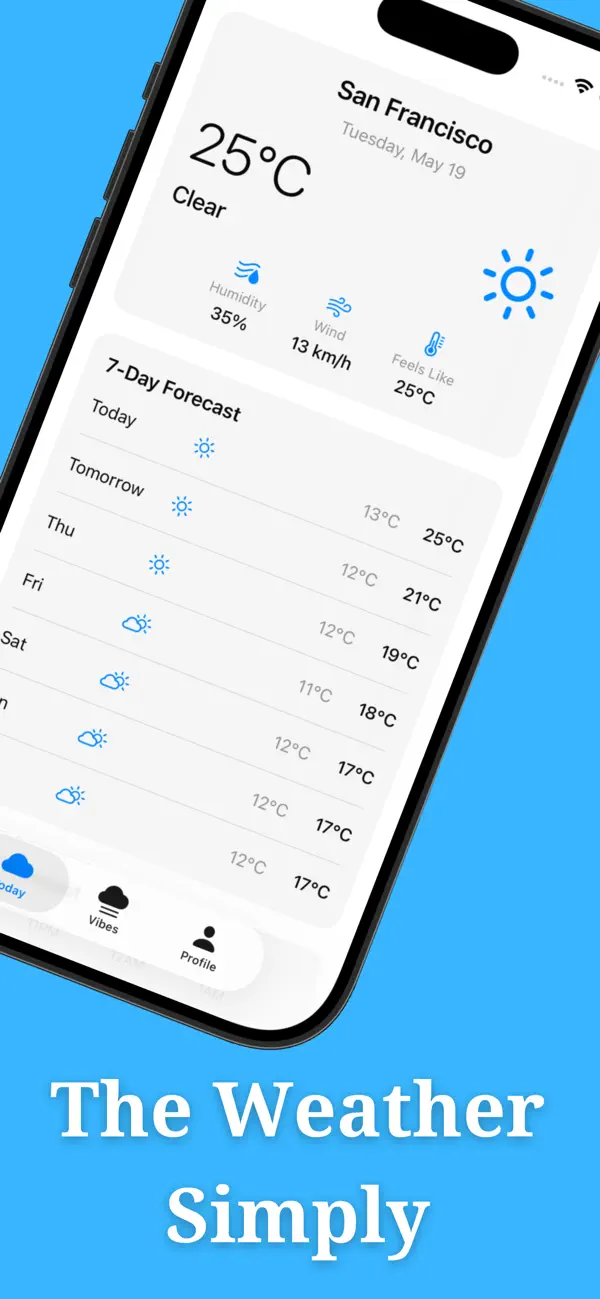 Screenshot #1 pour WeatherVibe