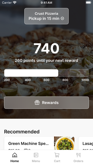 Crust Pizzeria iPhone screenshot 1 - Food & Drink app