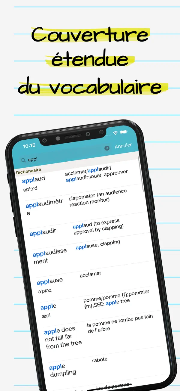 Screenshot #1 pour Dictionnaire Anglais Français.