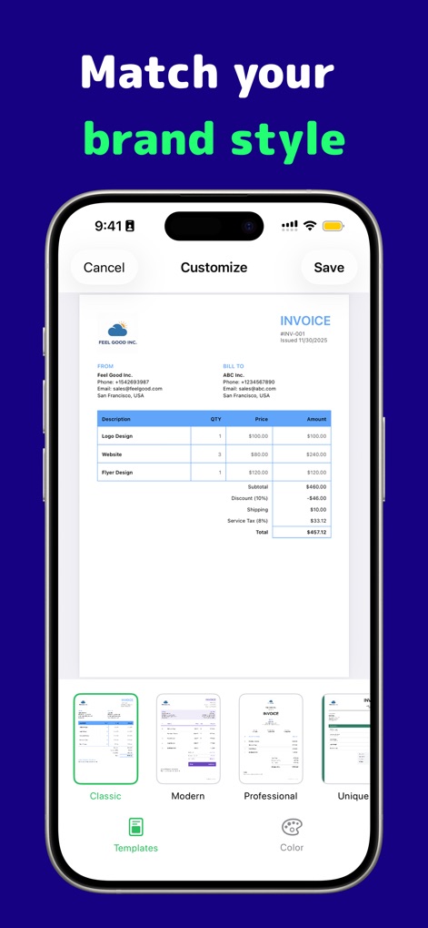 Instant Invoice Estimate Maker - Finance App | MWM