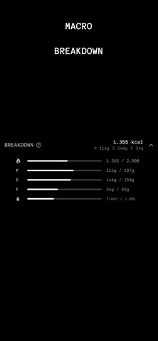 LEFT: Calorie & Macro Tracker screenshot
