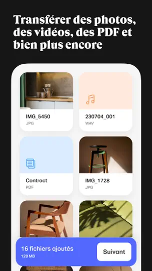 Capture d'écran de WeTransfer: Transfer Files sur iPhone 6